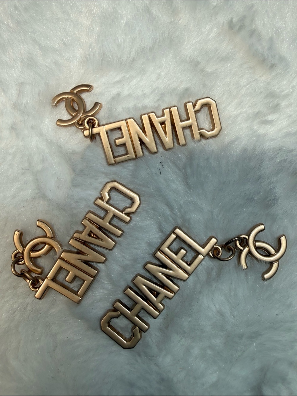 Rose Gold-Tone Charm with Dangle Chain Detail - Picture 3 of 4